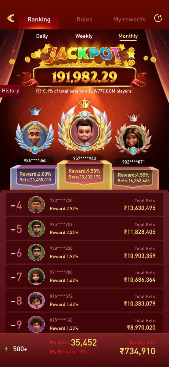 JW777 game app interface showing real money games and wallet features